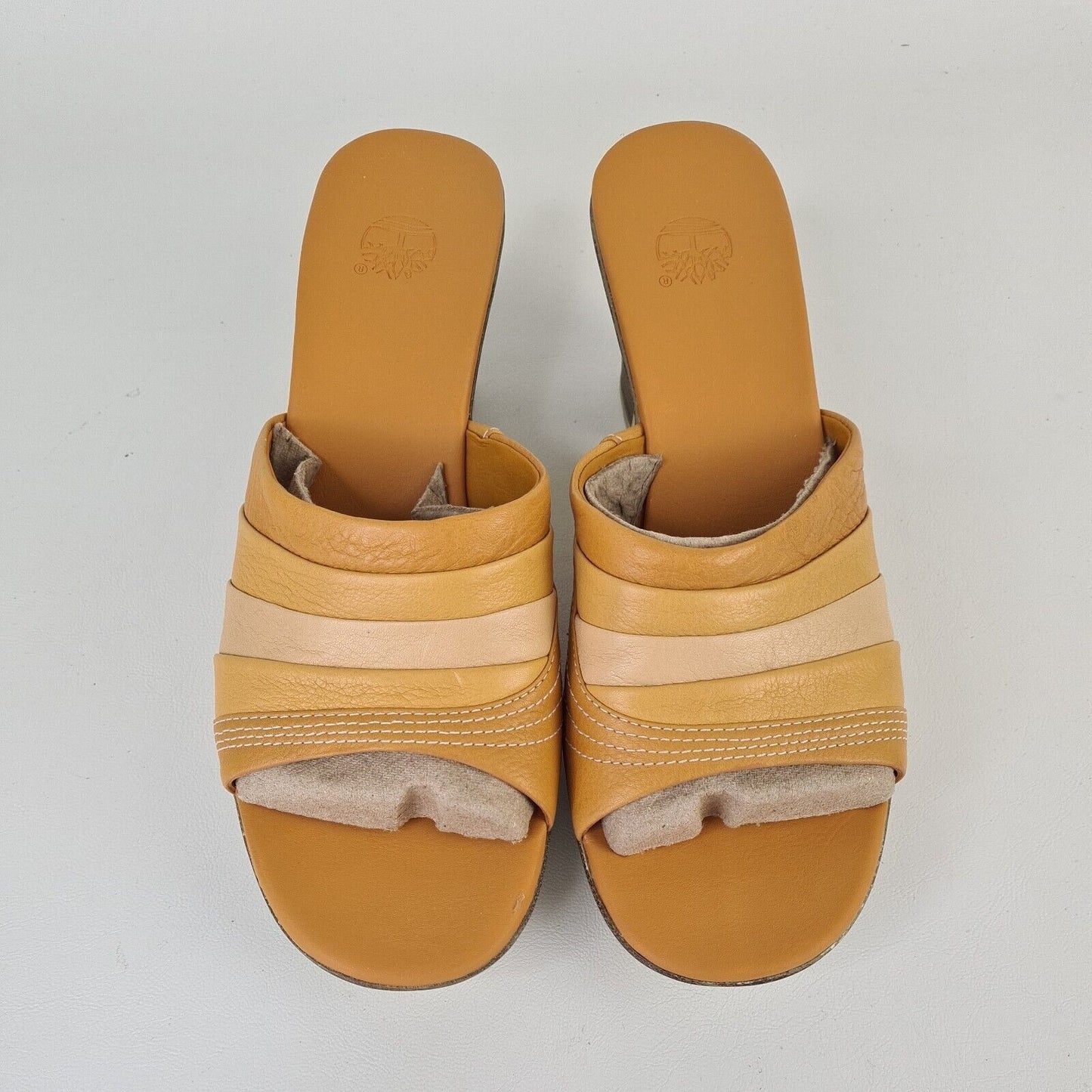 Timberland Gradient Wedge Women's Block Heel Sandals Wheat 91399 Leather Size 8