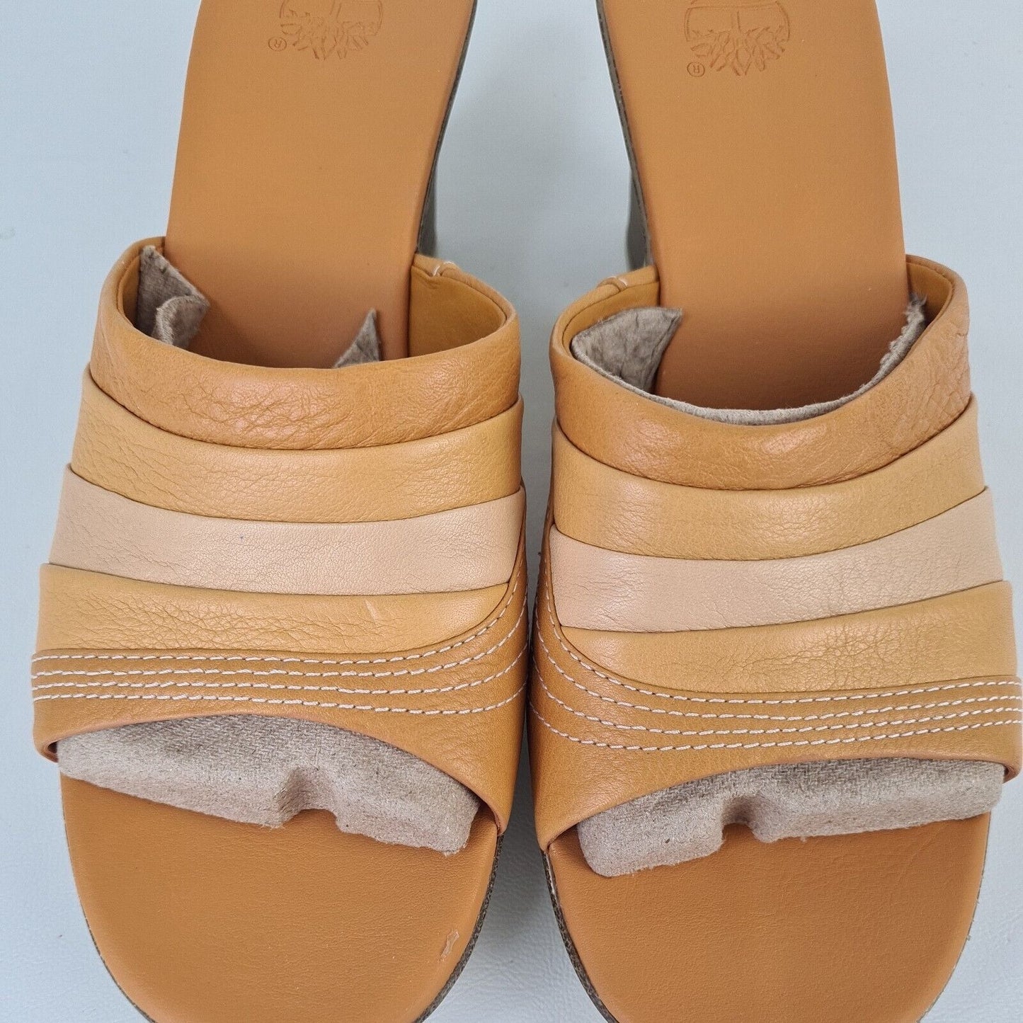 Timberland Gradient Wedge Women's Block Heel Sandals Wheat 91399 Leather Size 8