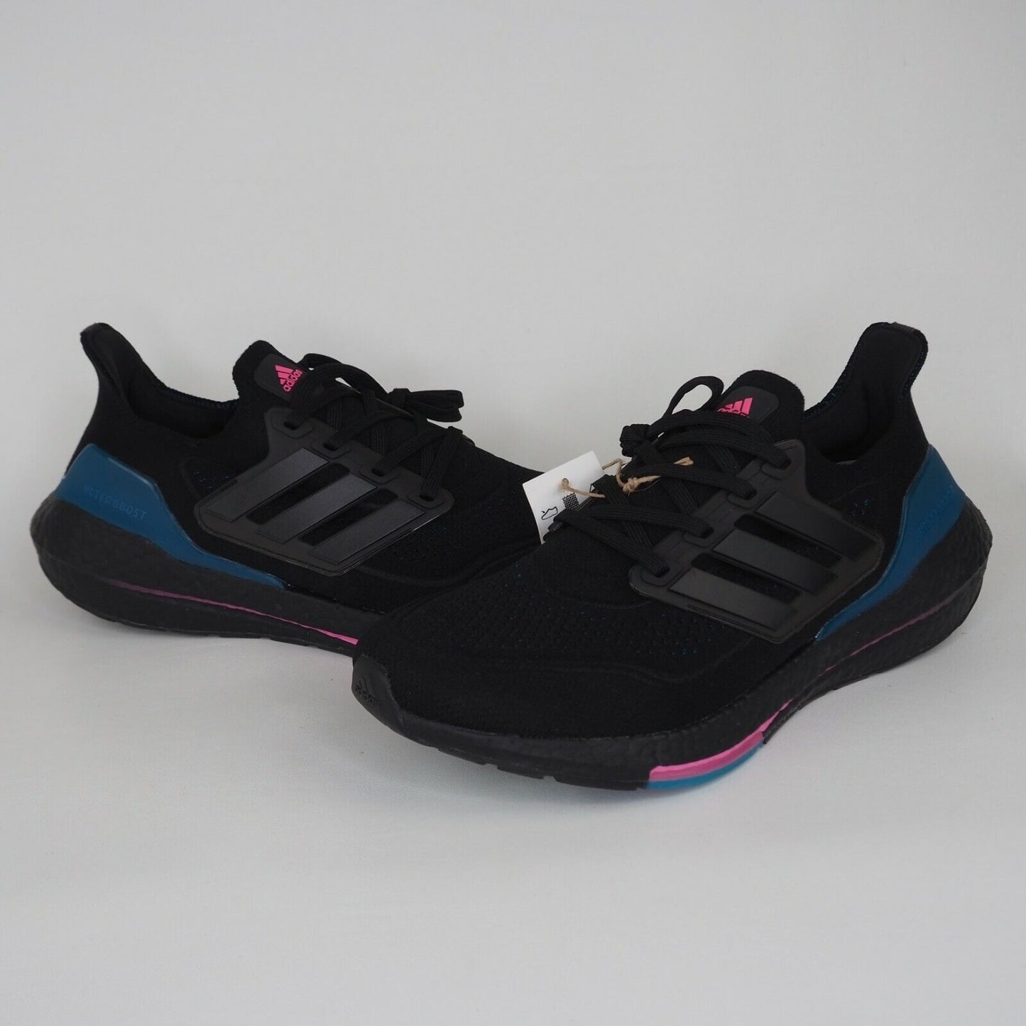 Adidas UltraBoost 21 Mens FZ1921 Running Shoes Black Active Teal Sneakers Sz 9.5