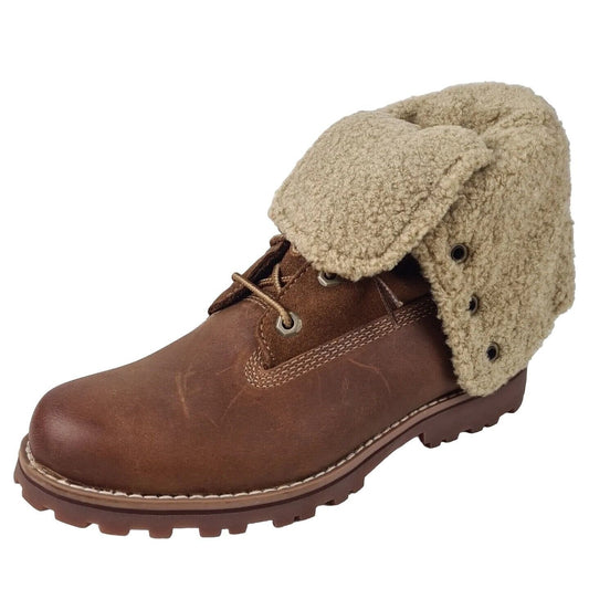 Timberland Shearling Boots TB050819  Waterproof Brown Leather Little Kids Size 2