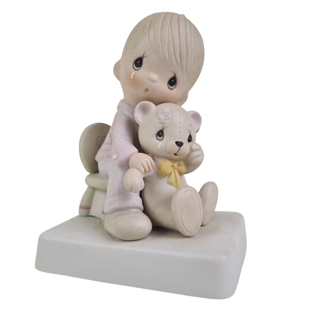 Precious Moments E-5200 Bear Ye One Another Burdens Sad Boy Porcelain Figure