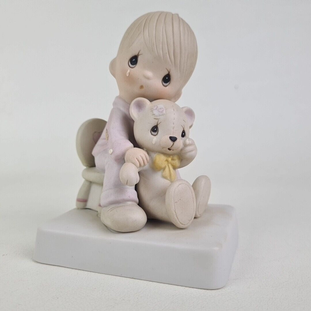 Precious Moments E-5200 Bear Ye One Another Burdens Sad Boy Porcelain Figure