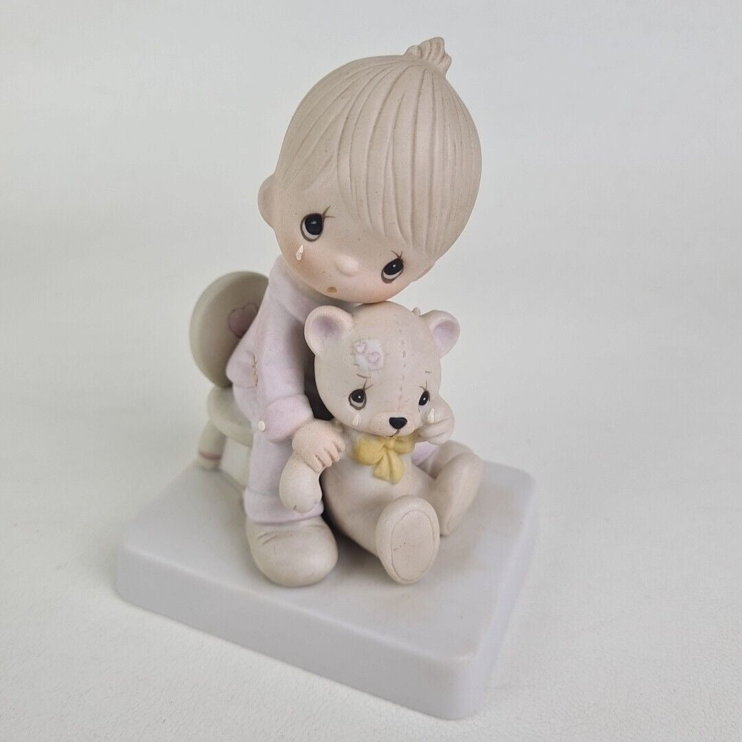 Precious Moments E-5200 Bear Ye One Another Burdens Sad Boy Porcelain Figure