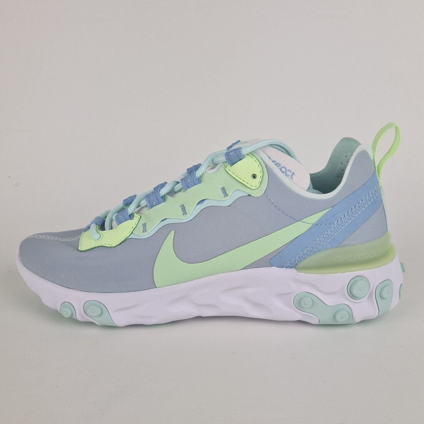 Nike React Element 55 White Grey Sneakers Women Running BQ2728 100 Size 8