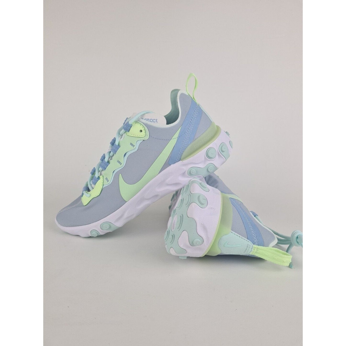 Nike React Element 55 White Grey Sneakers Women Running BQ2728 100 Size 8