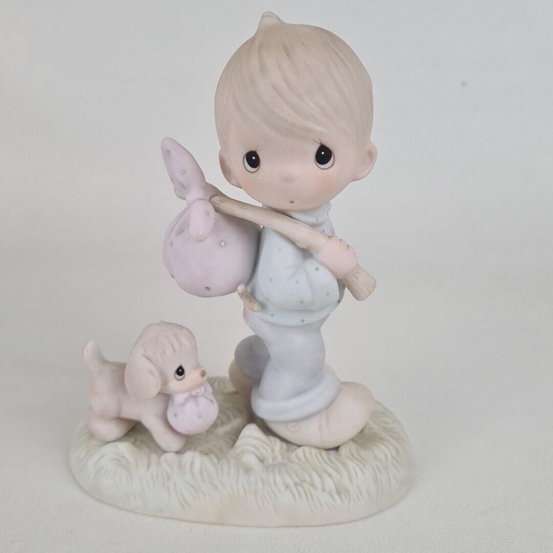 Precious Moments E-0525 You Can’t Run Away From God Porcelain Figurine Vntg