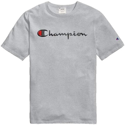 Champion 549465 Heritage Short Sleeve Men Tee Shirts Grey Logo Casual Size 3XL