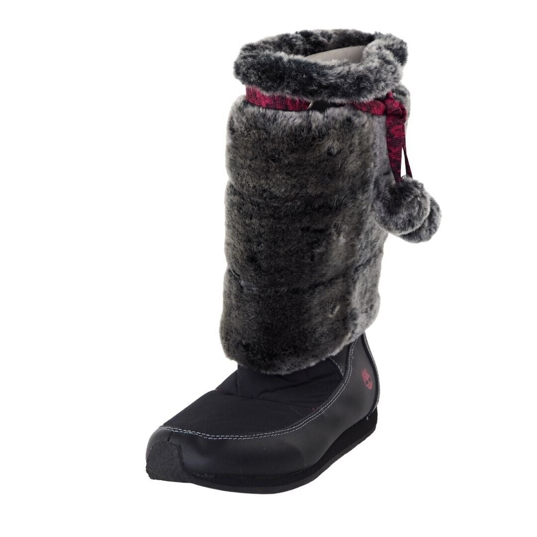 TIMBERLAND Winterberry Tall Fur Boot Black Suede 59994 Sz Girls 5.5 Y = 7 Wmns