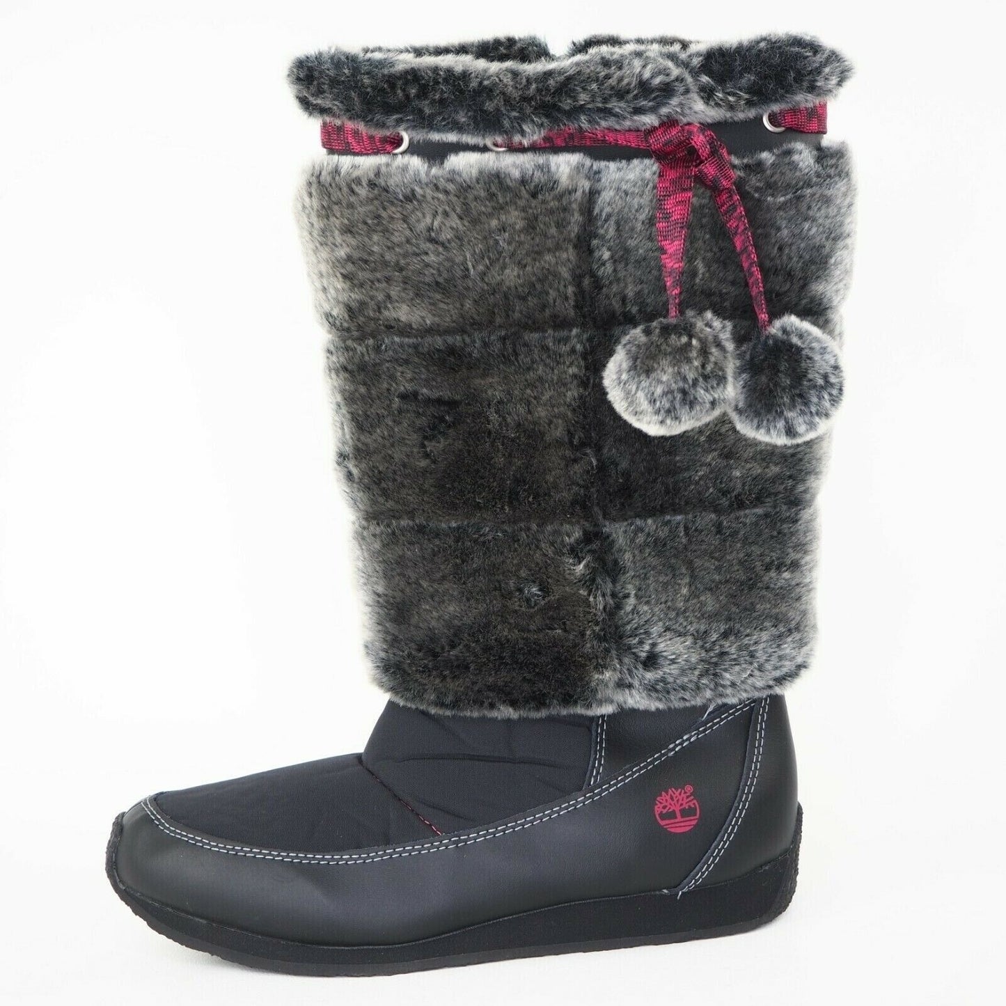 TIMBERLAND Winterberry Tall Fur Boot Black Suede 59994 Sz Girls 5.5 Y = 7 Wmns