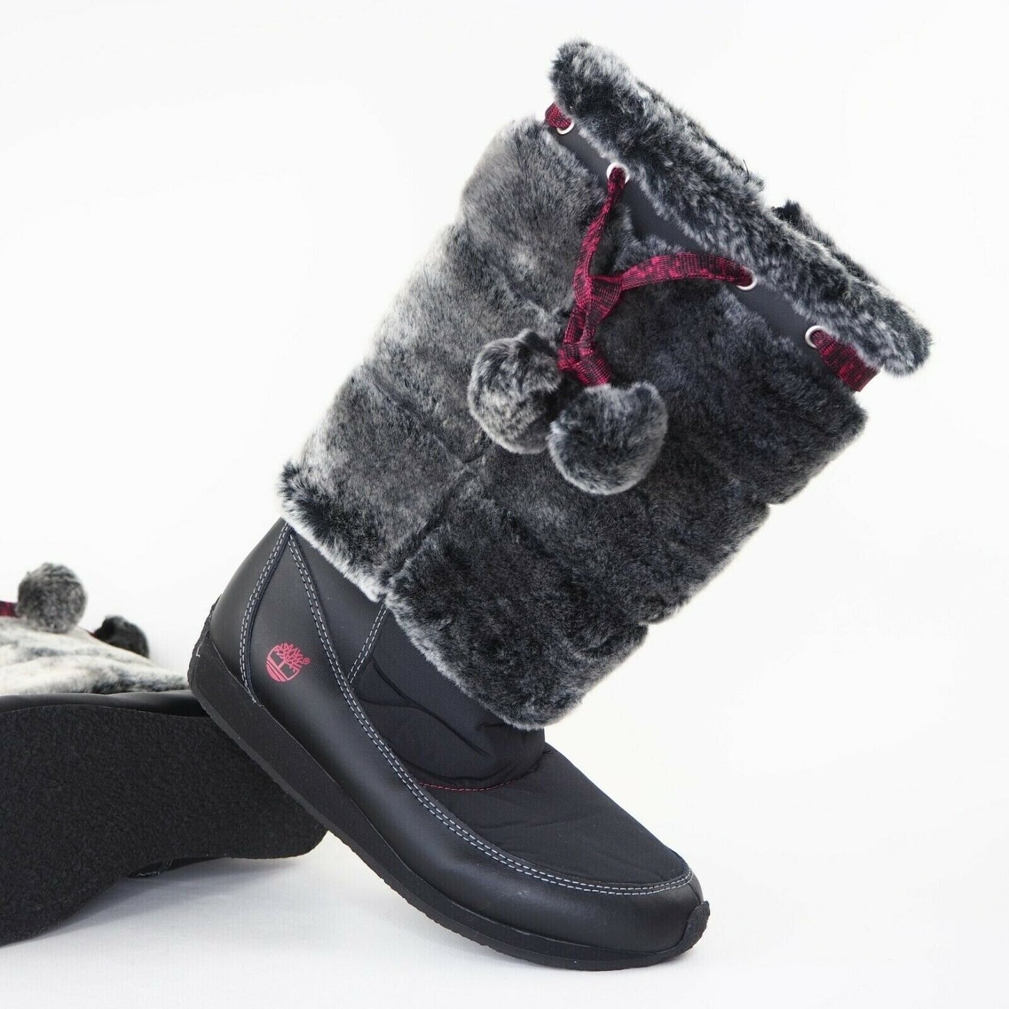 TIMBERLAND Winterberry Tall Fur Boot Black Suede 59994 Sz Girls 5.5 Y = 7 Wmns