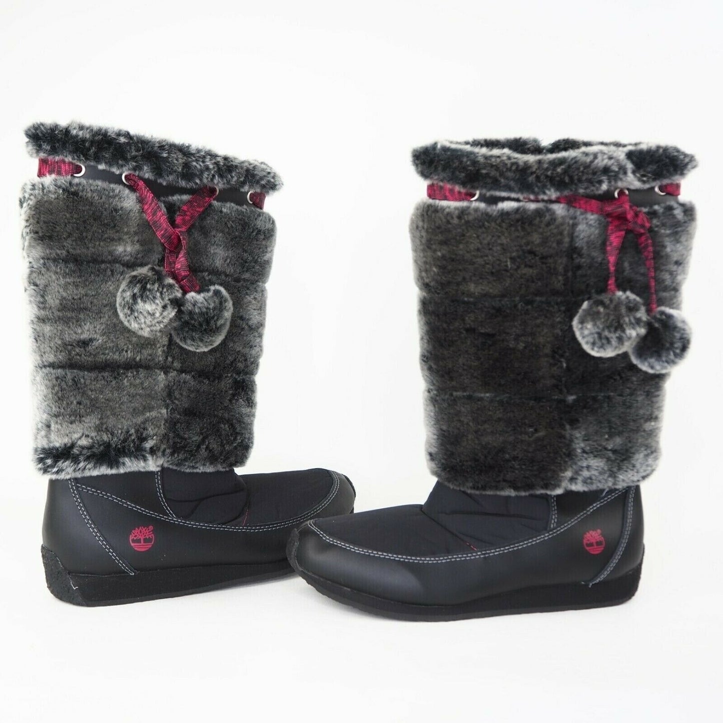 TIMBERLAND Winterberry Tall Fur Boot Black Suede 59994 Sz Girls 5.5 Y = 7 Wmns