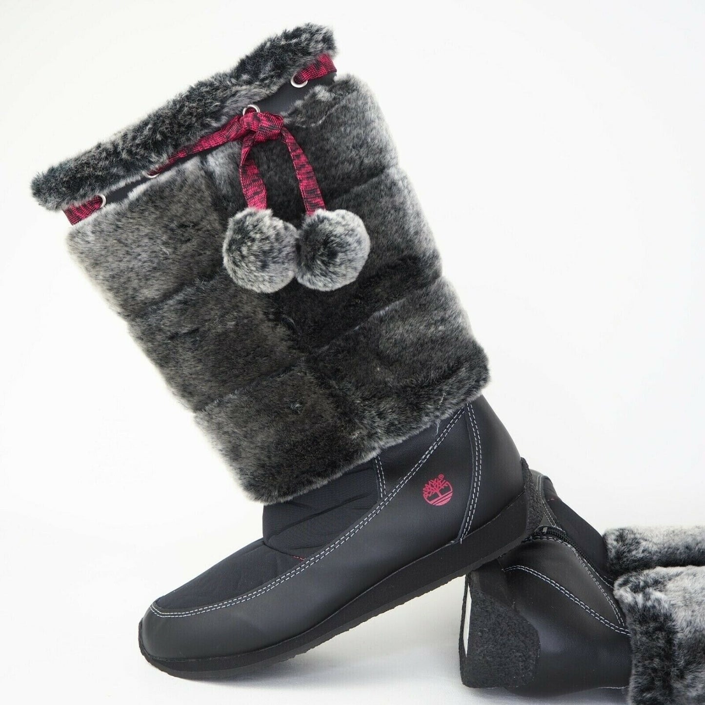 TIMBERLAND Winterberry Tall Fur Boot Black Suede 59994 Sz Girls 5.5 Y = 7 Wmns