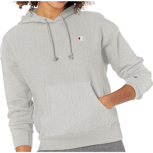 Champion Y08008 806 Women's Reverse Weave Fleece Pullover Grey Hoodie Size M