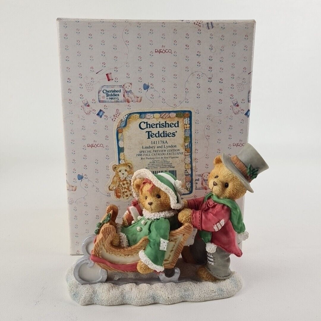 Cherished Teddies 141178A Lindsey And Lyndon Special Preview 1996 Exclusive