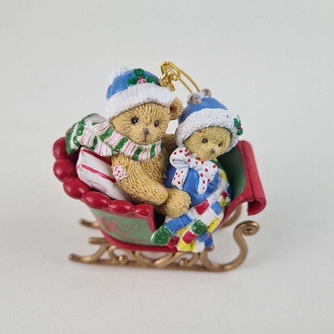 Cherished Teddies 406635 Sled Noel Christmas Priscilla Ornament Vintage 1998