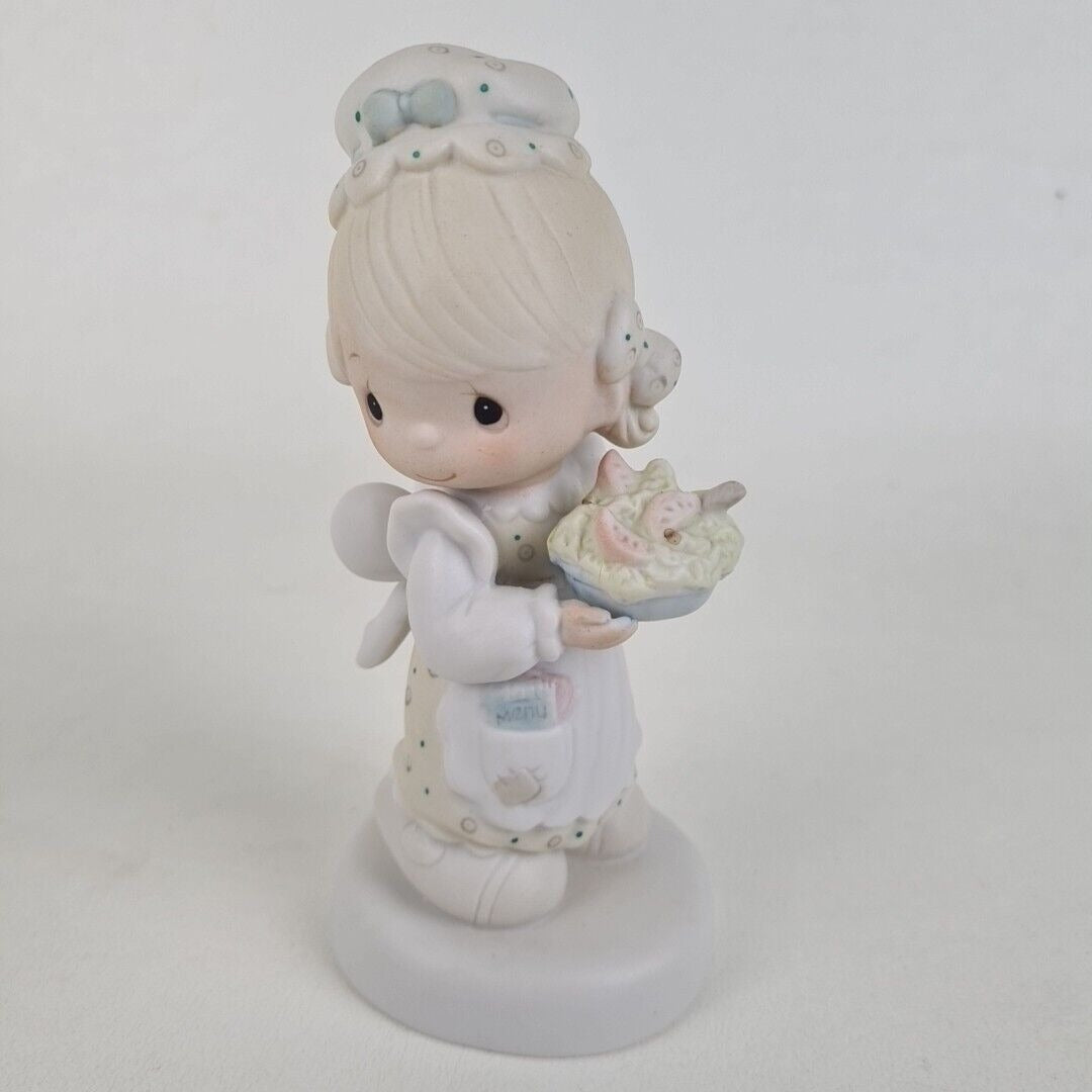 Precious Moments E-7157 THERE IS JOY IN SERVING JESUS Waitress Food Figurine