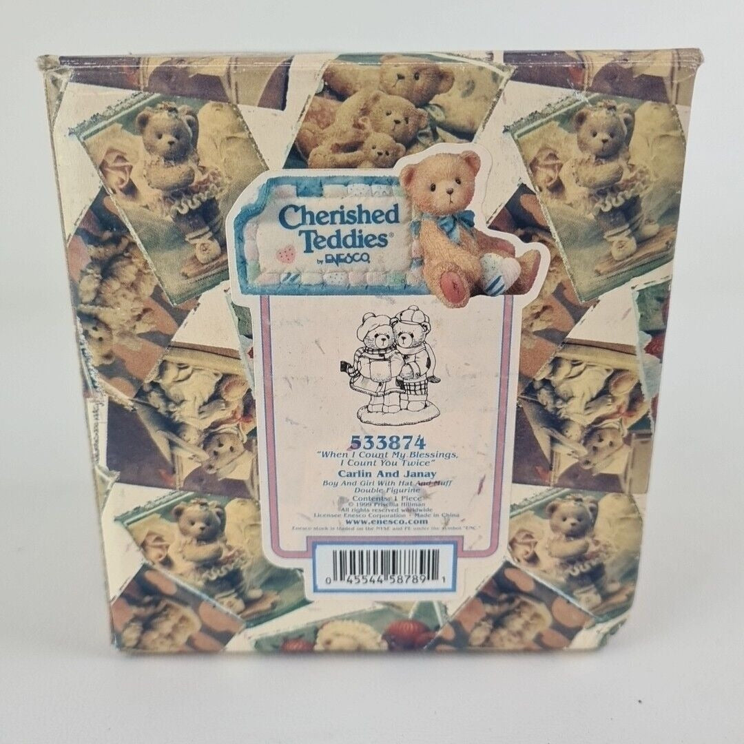 Cherished Teddies 533874 "When I Count My Blessings, I Count You Twice" Figurine