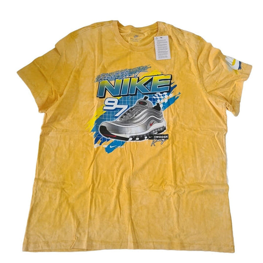 🚨Nike Sportswear Air Max 97 Racing Graphic Yellow Men T Shirt DR8000 752 Size S