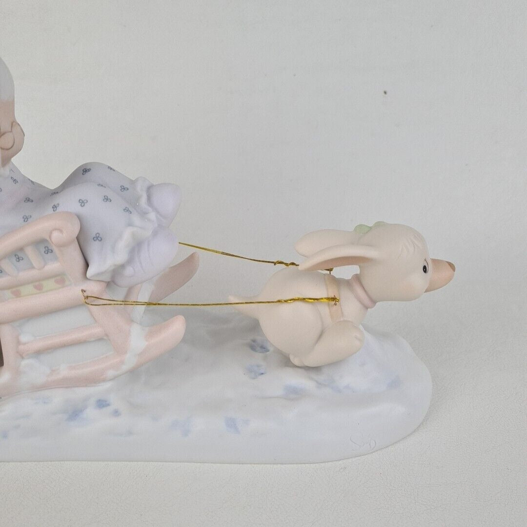 Precious Moments 109819 OH WHAT FUN IT IS TO RIDE Figurine Christmas Vintage