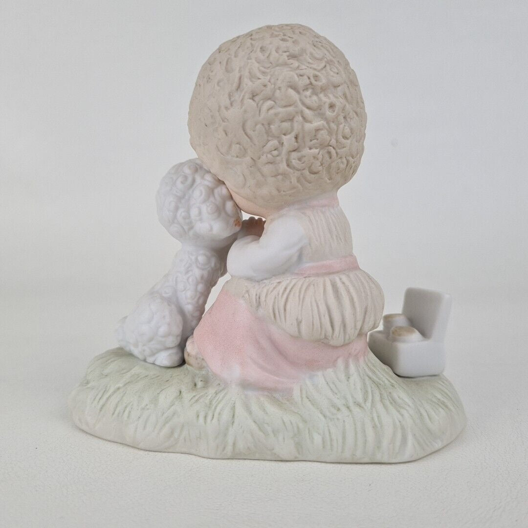 Precious Moments E-1377/B Boy Helping Lamb He Careth For You Porcelain Figure