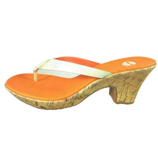 Timberland Kickin Up Womens Sandals Archwedge Thong Orange 92392 Casual  SZ 8