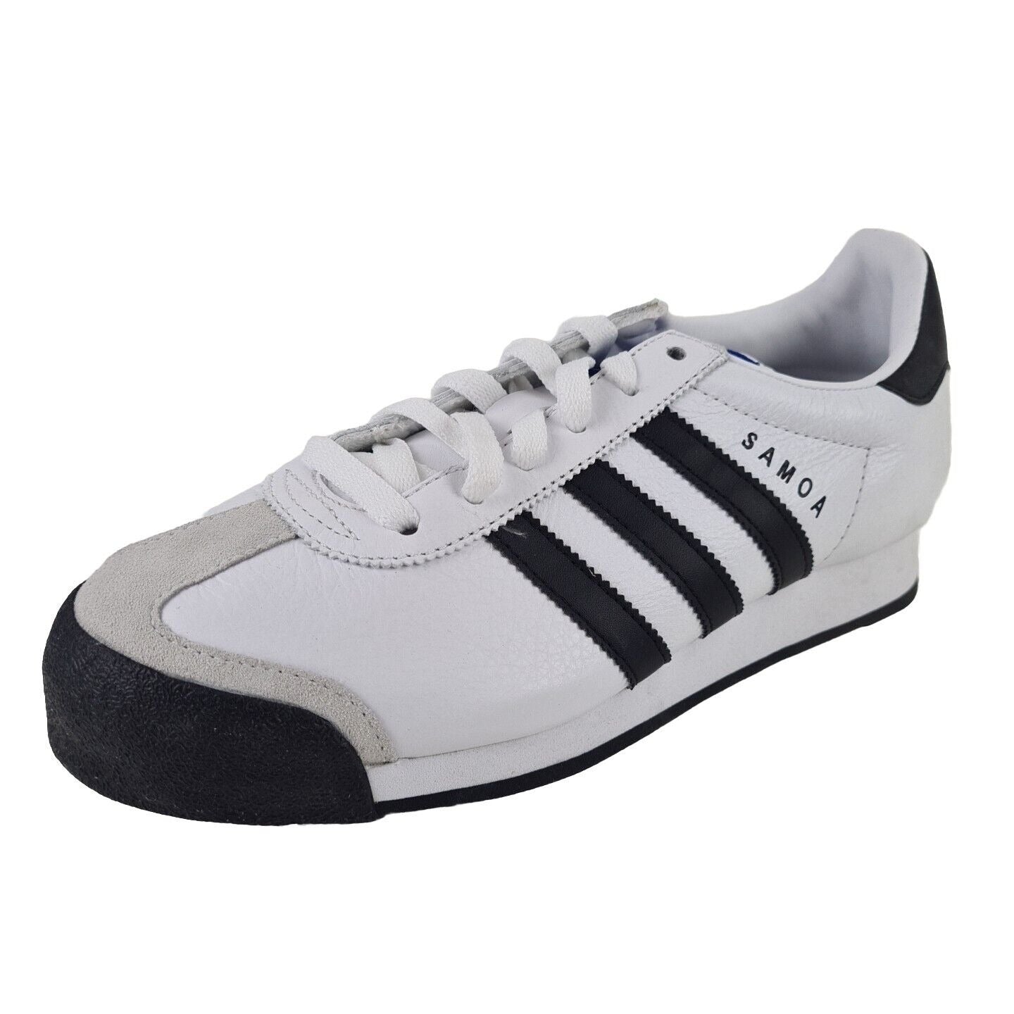 adidas Originals SAMOA Lea White Blk 675033 Mens Shoes Lthr Sneakers Size 7.5