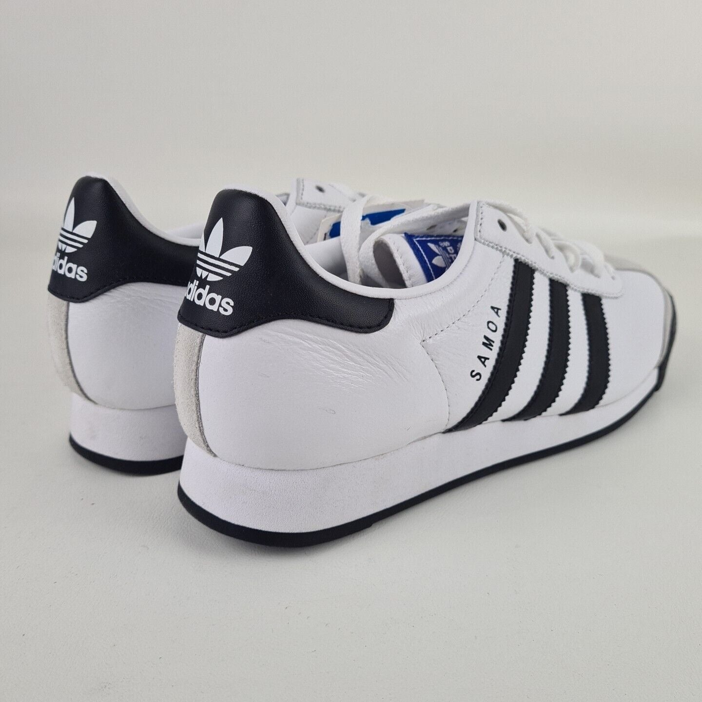 adidas Originals SAMOA Lea White Blk 675033 Mens Shoes Lthr Sneakers Size 7.5