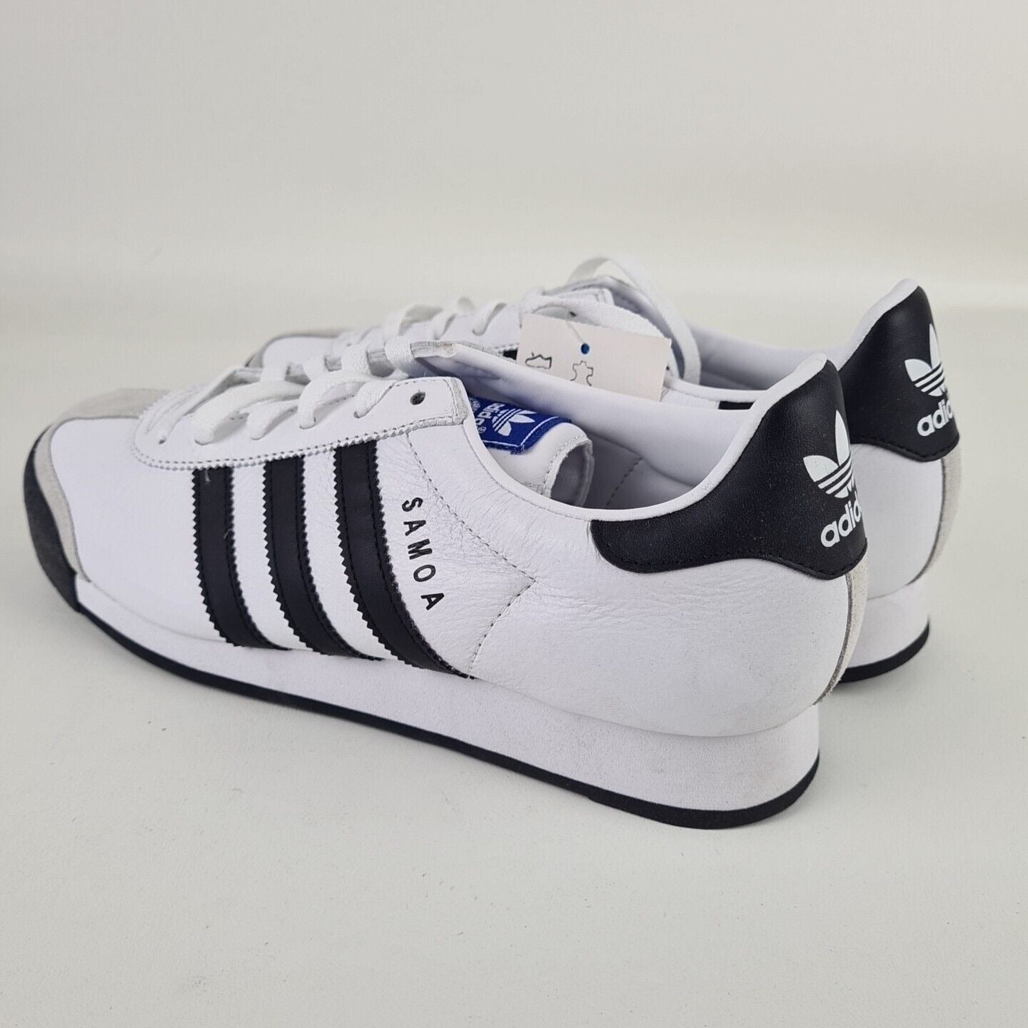 adidas Originals SAMOA Lea White Blk 675033 Mens Shoes Lthr Sneakers Size 7.5