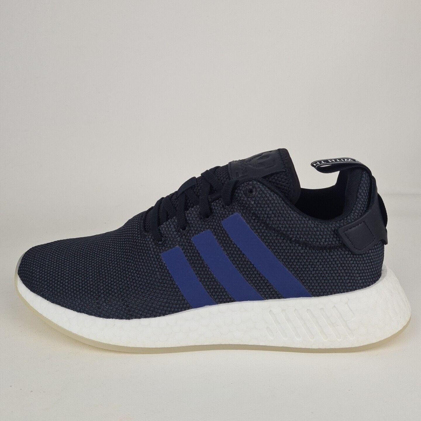 Adidas NMD R2 CQ2008 Black And Blue Womens Running Sneakers Shoes Size 10