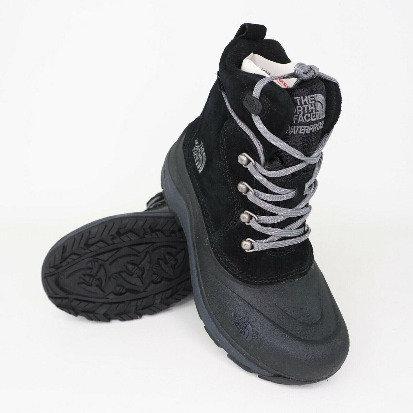 The North Face B CHILKATS LACE Boy Boots Winter Black Waterproof AX0YKZ2 Size 10