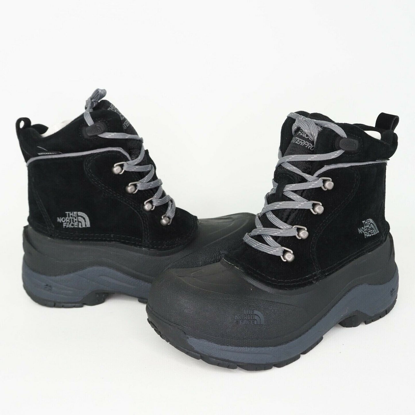 The North Face B CHILKATS LACE Boy Boots Winter Black Waterproof AX0YKZ2 Size 10