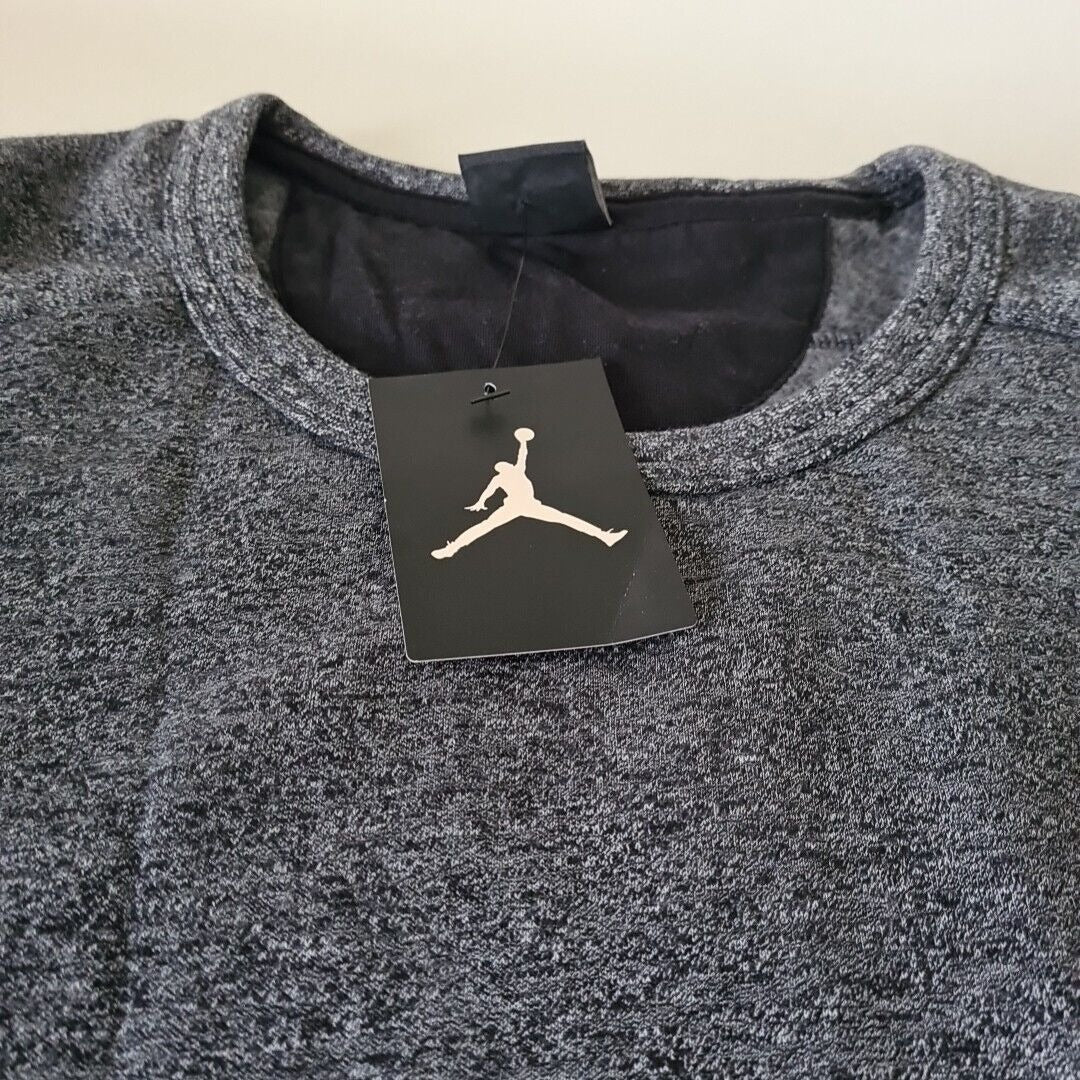 Nike Air Jordan 802181 010 ICON Fleece Retro Men's Sweatshirt Grey Size XL