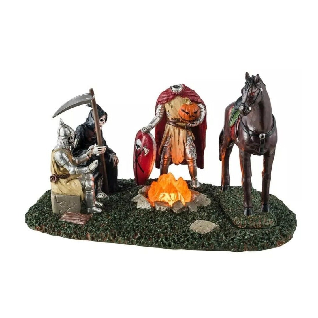 Lemax 44356 CURSED CAMPFIRE SPOOKY TOWN Exclusive Knight Horse Lighted Village