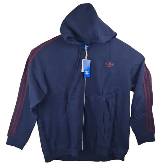 Adidas D840091 Trefoil SPO Hooded FLOC Fleece Sweatshirt Blue Men's Size M