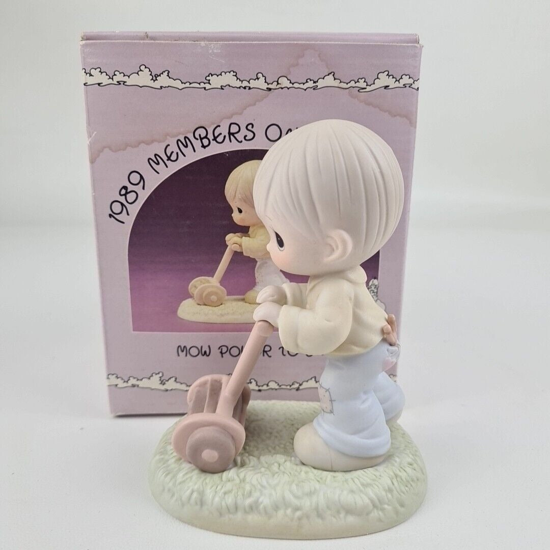 Precious Moments Collectors Club PM892 1989 Members Mow Power To Ya! Figurine