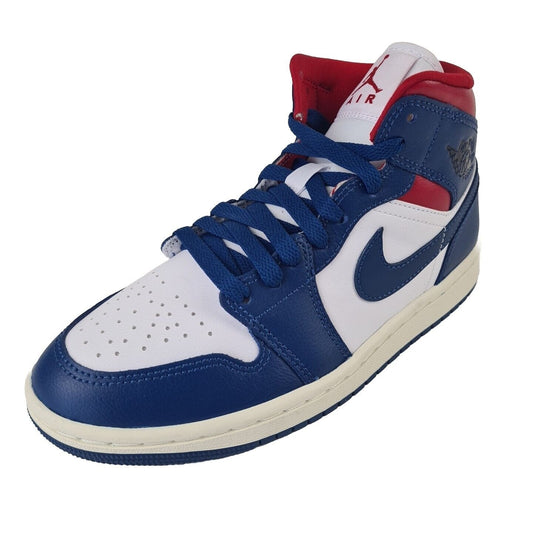 Nike Air Jordan 1 Mid Blue Red BQ6472 146 Women's Basketball Sneakers Size 6.5