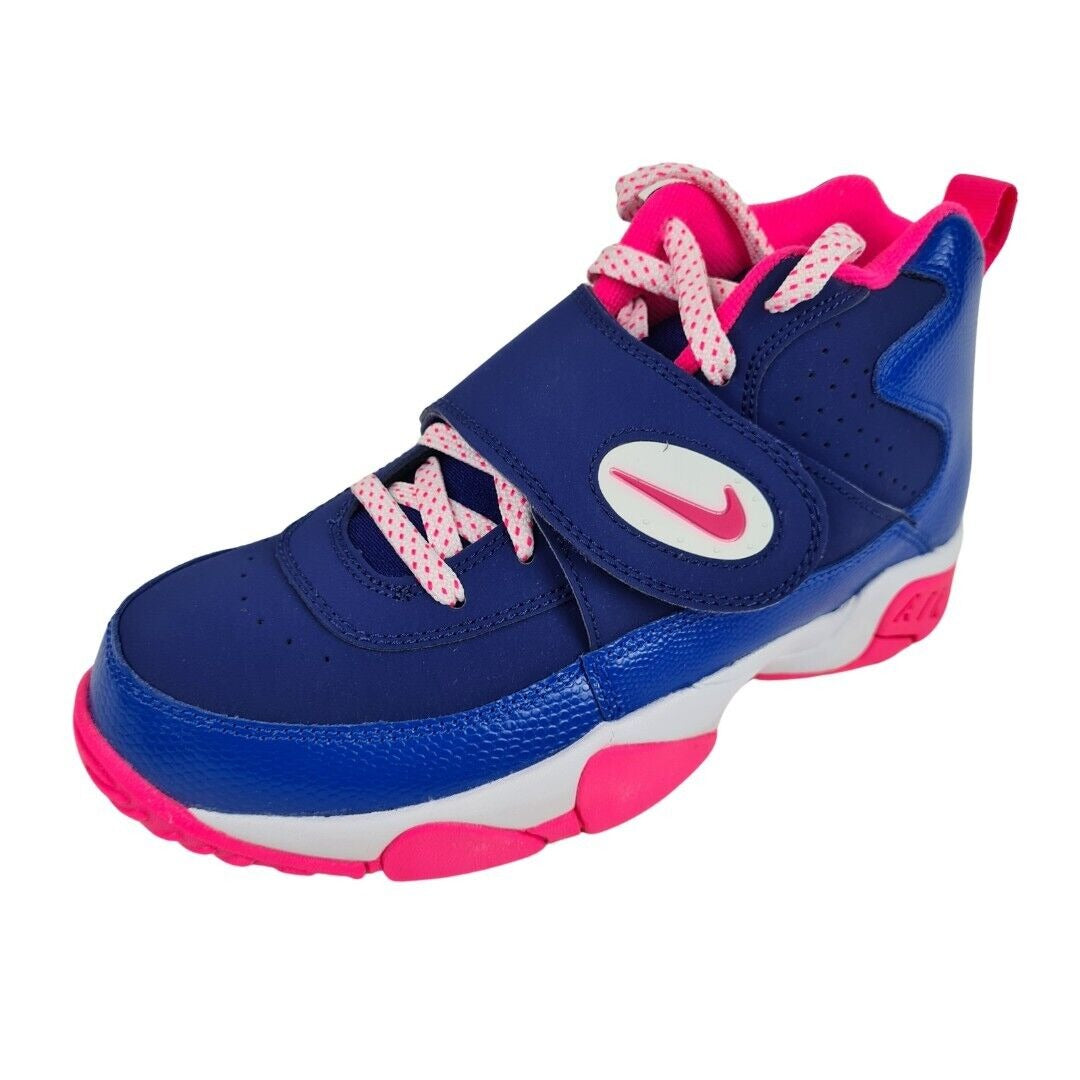 Nike Air Mission Blue Pink Basketball 690911 400 Leather SZ Girls 5 Y= 6.5 Women