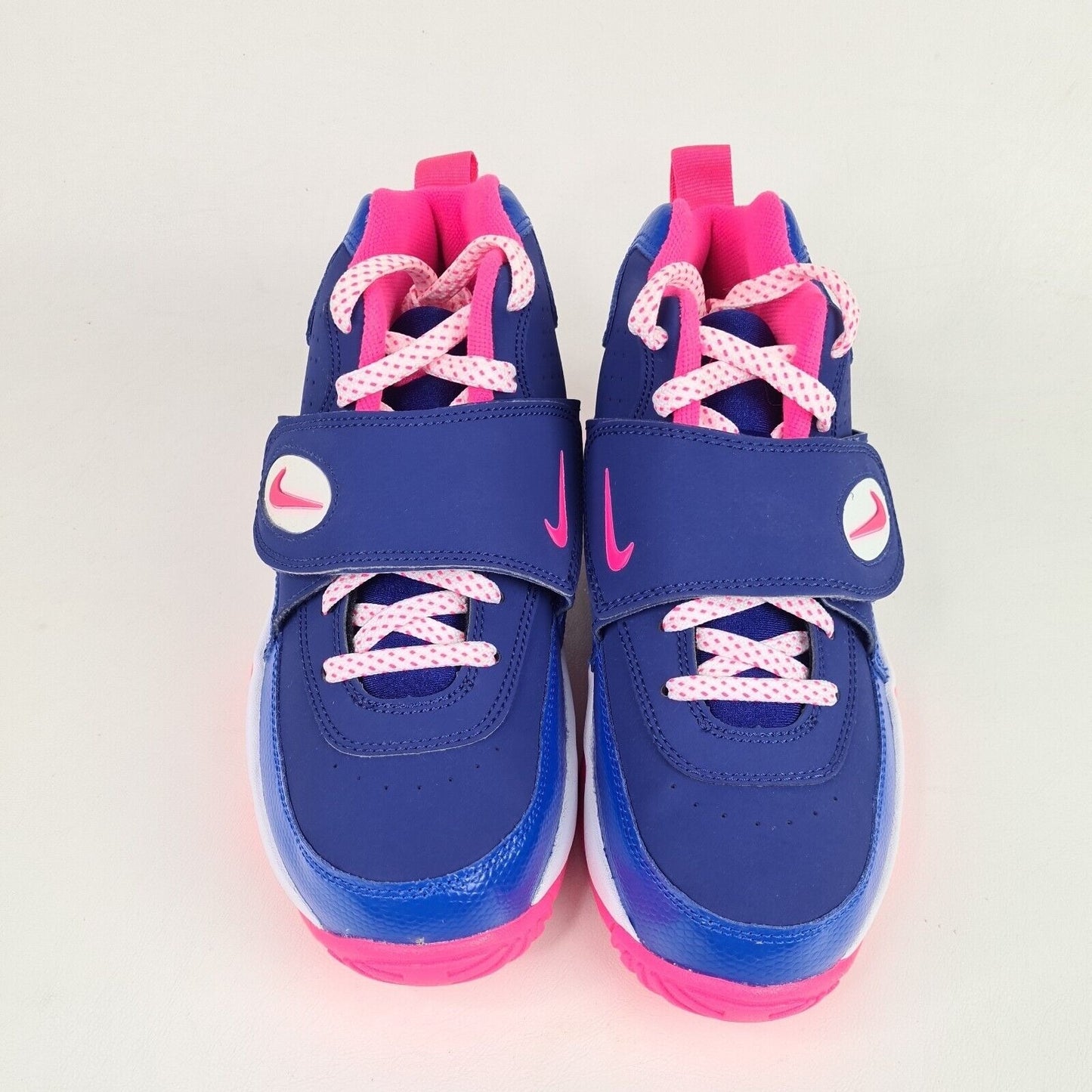 Nike Air Mission Blue Pink Basketball 690911 400 Leather SZ Girls 5 Y= 6.5 Women