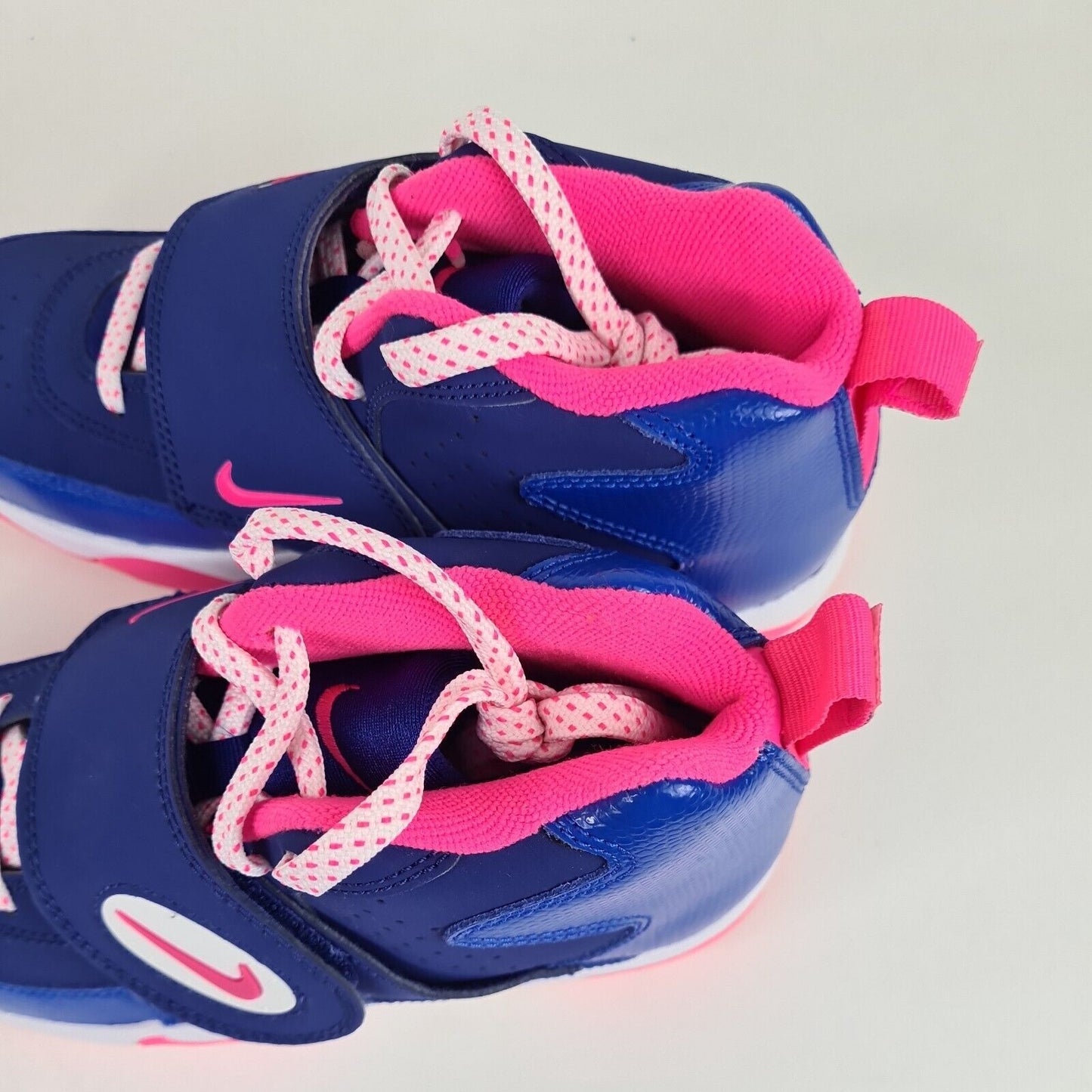 Nike Air Mission Blue Pink Basketball 690911 400 Leather SZ Girls 5 Y= 6.5 Women