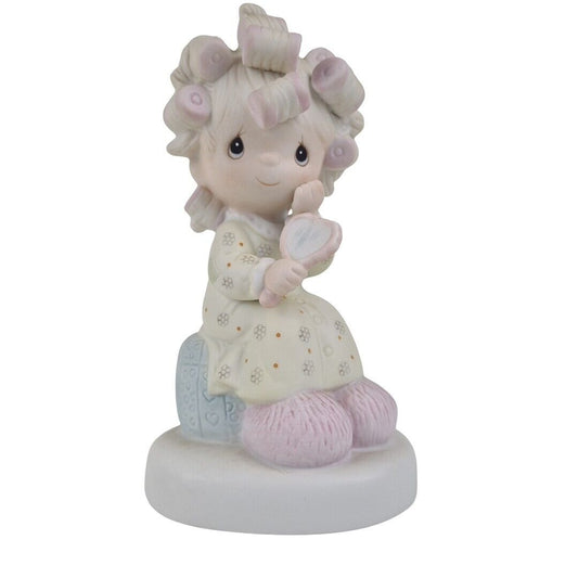 Precious Moments PM-821 Smile,God Loves You Girl Making Up Porcelain Figurine