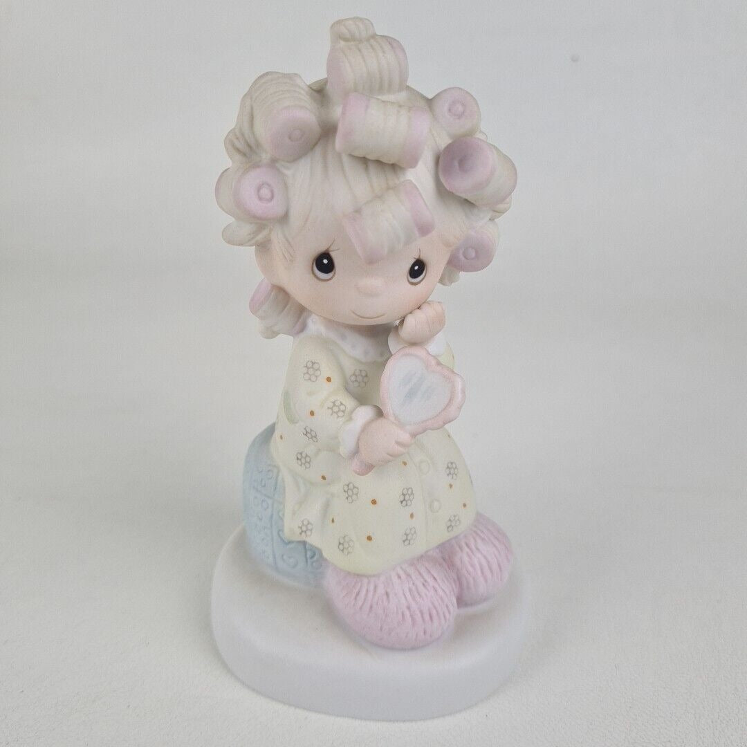 Precious Moments PM-821 Smile,God Loves You Girl Making Up Porcelain Figurine