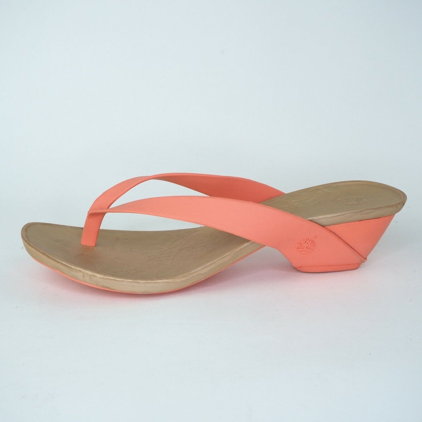 Timberland Flirtatious Thong Women Sandal Orange Rubber Comfort 90379 Size 7