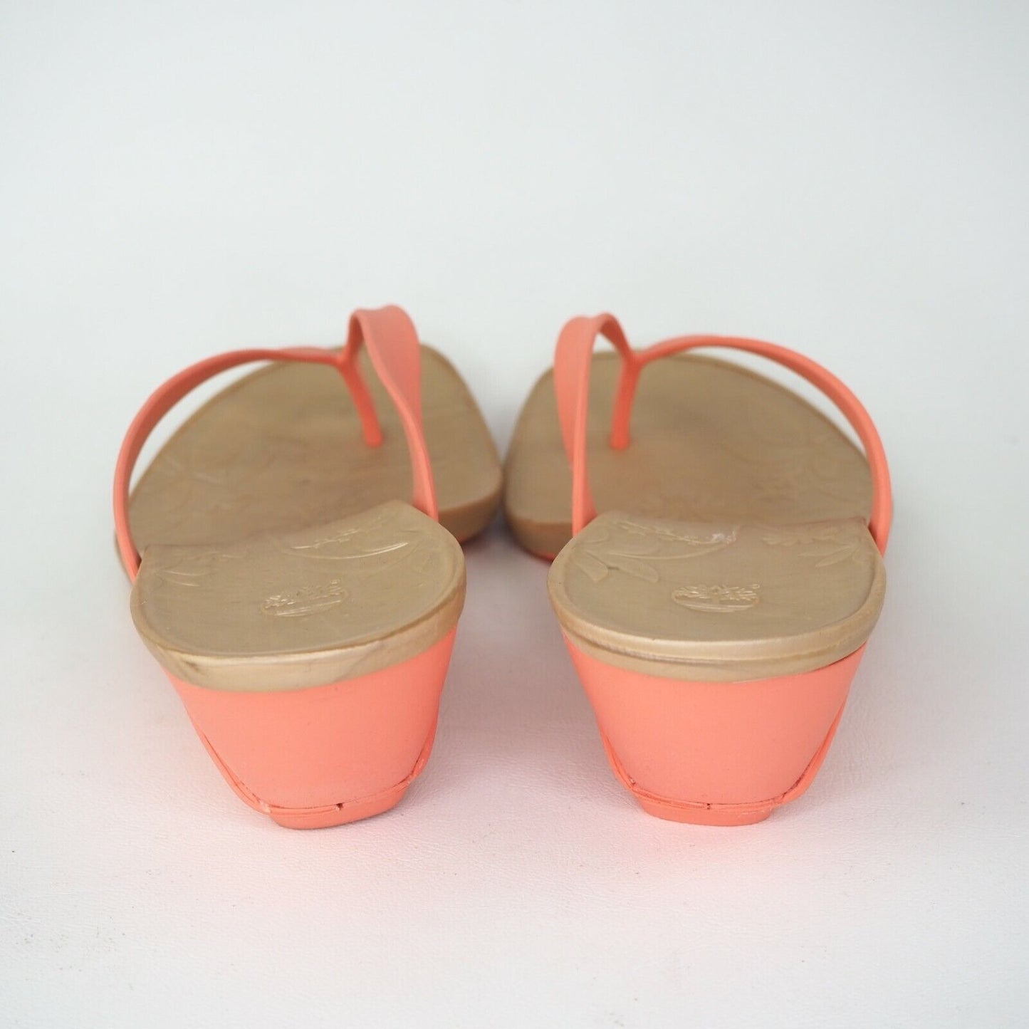 Timberland Flirtatious Thong Women Sandal Orange Rubber Comfort 90379 Size 7