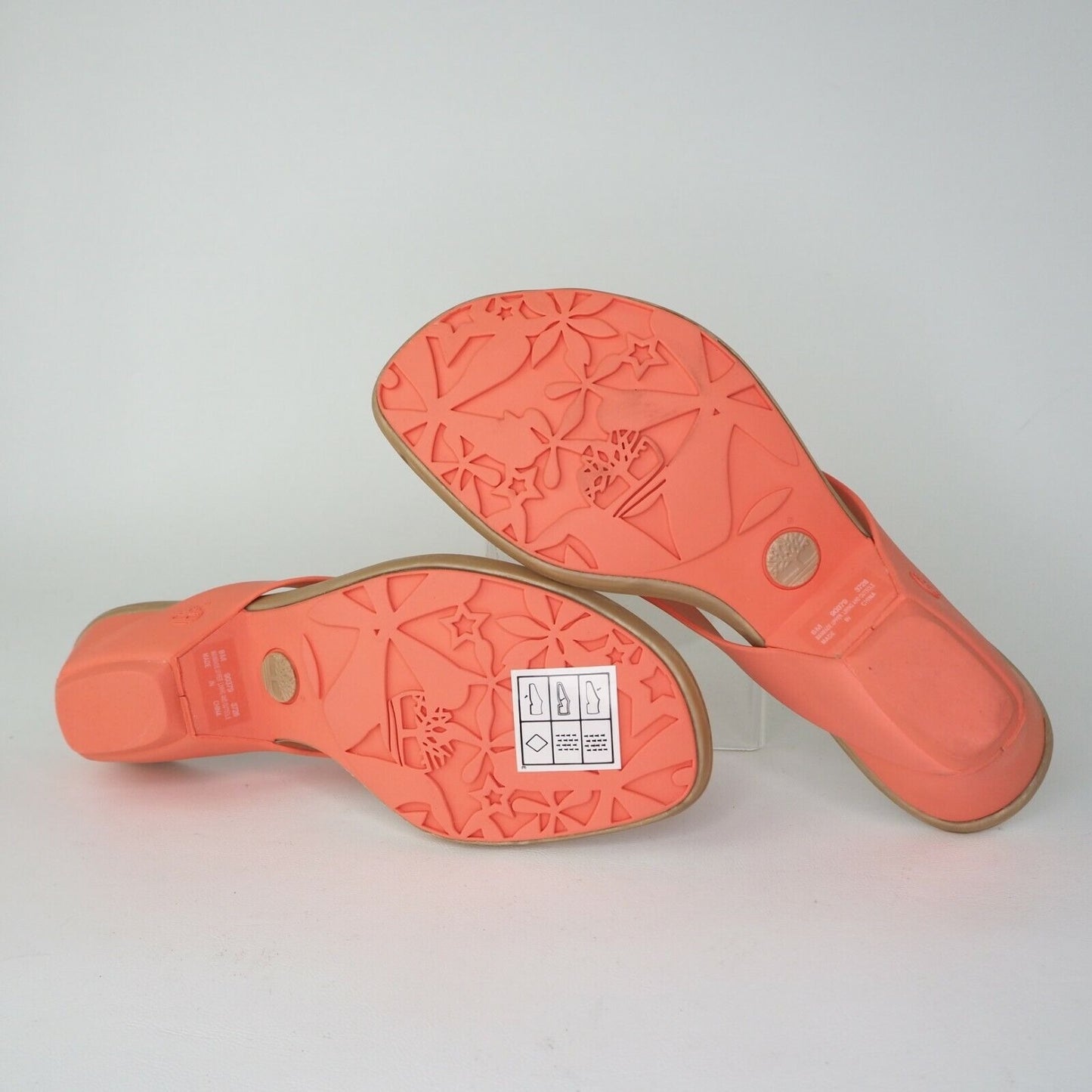 Timberland Flirtatious Thong Women Sandal Orange Rubber Comfort 90379 Size 7