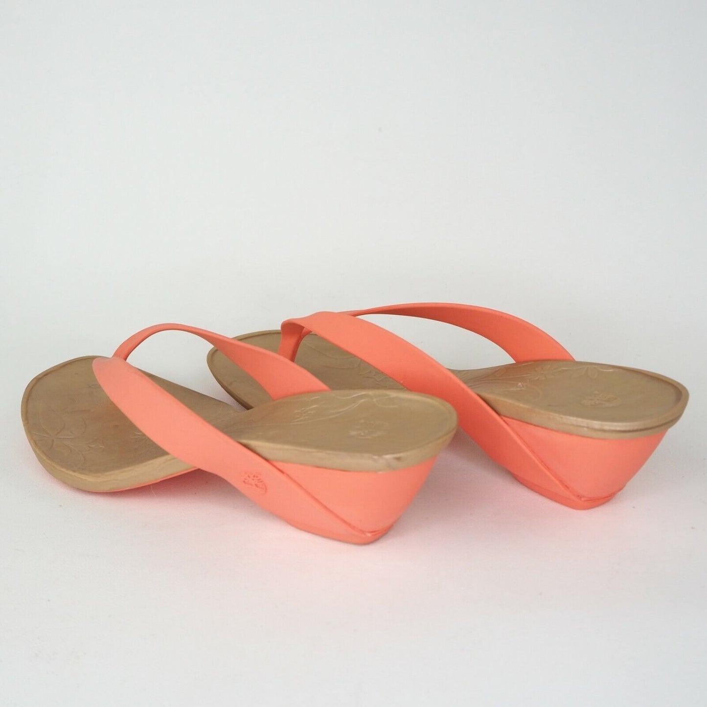 Timberland Flirtatious Thong Women Sandal Orange Rubber Comfort 90379 Size 7