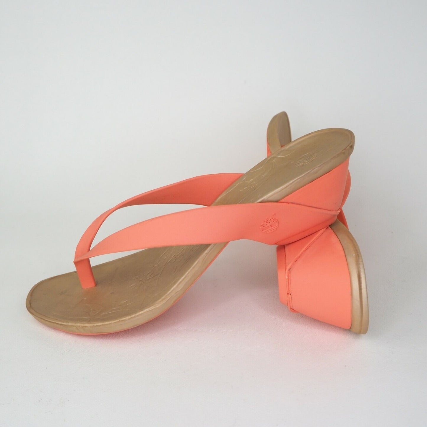 Timberland Flirtatious Thong Women Sandal Orange Rubber Comfort 90379 Size 7