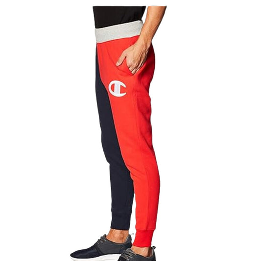 Champion 551147 Men's Reverse Weave Running Joggers Fleece Navy Red Size L