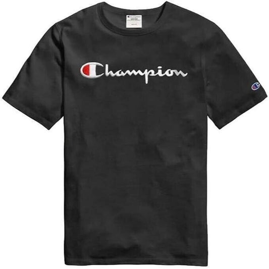 Champion 549465 Heritage Short Sleeve Men Tee Shirts Black Logo Casual Size L