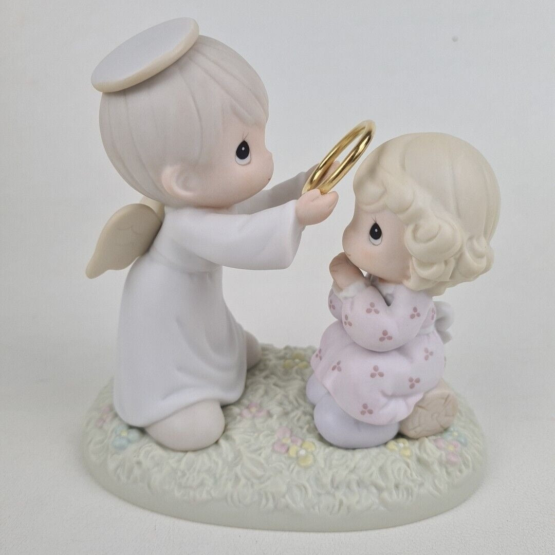 Precious Moments 531693 You Deserve a Halo Thank You Porcelain Figuerine Vintage