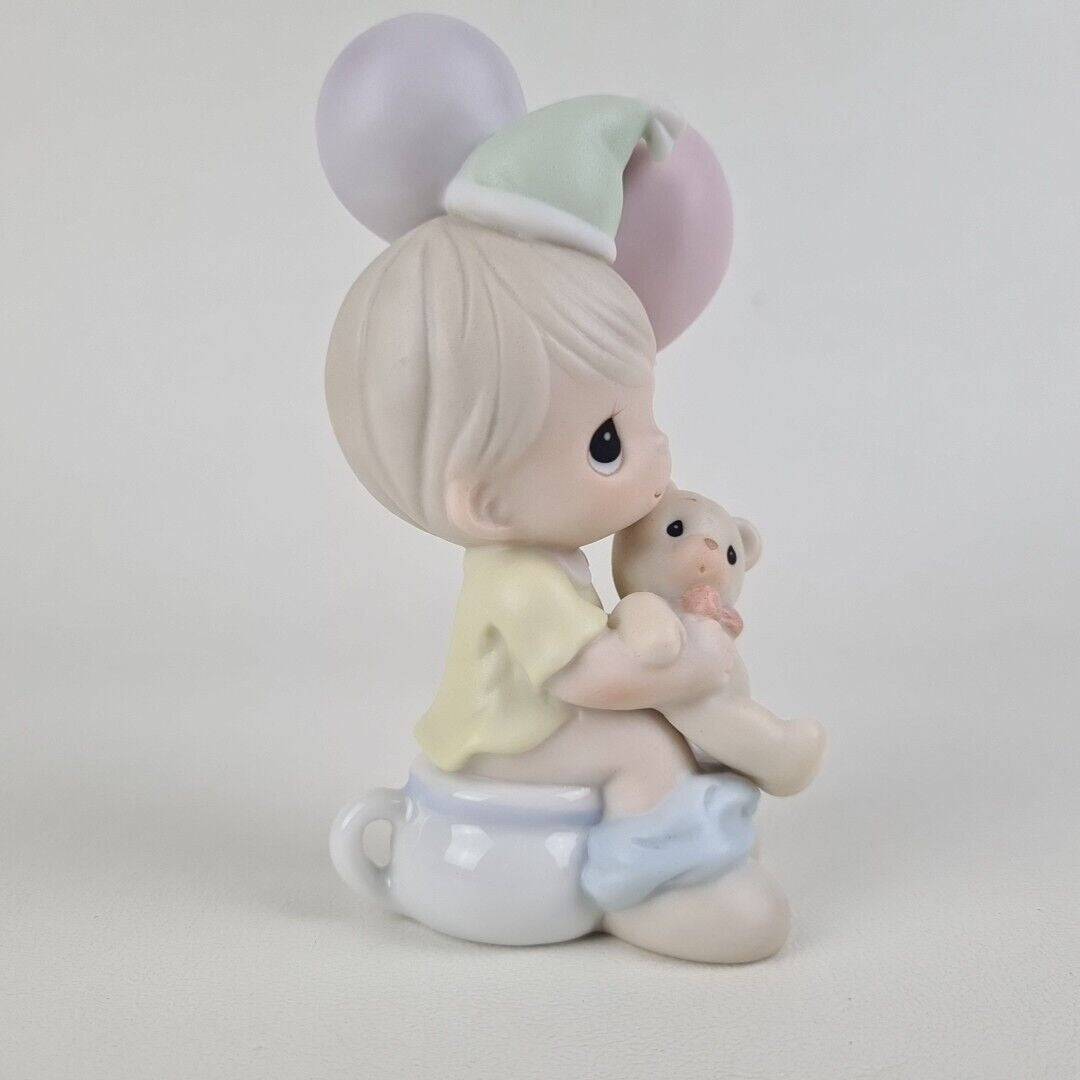 Precious Moments 531022 Potty Time Happy Birthday Boy Teddy Porcelain Figure